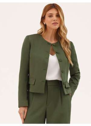 Principessa - Casaqueto Alfaiataria Manga Longa Verde Militar Yuna - PRINCIPESSA