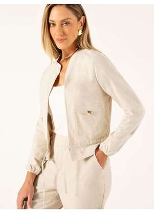 Principessa - Casaqueto de Alfaiataria em Linho Natural Malvina - PRINCIPESSA