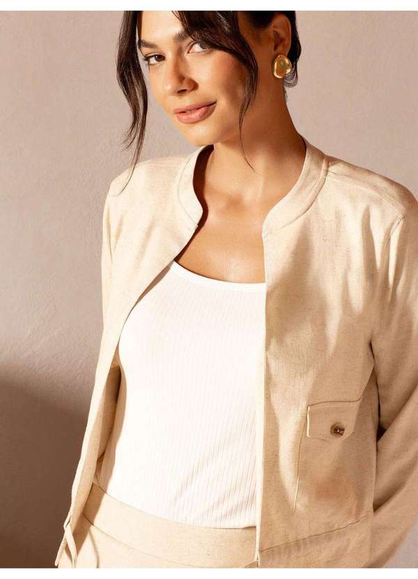 Principessa - Casaqueto de Alfaiataria em Linho Natural Malvina 3