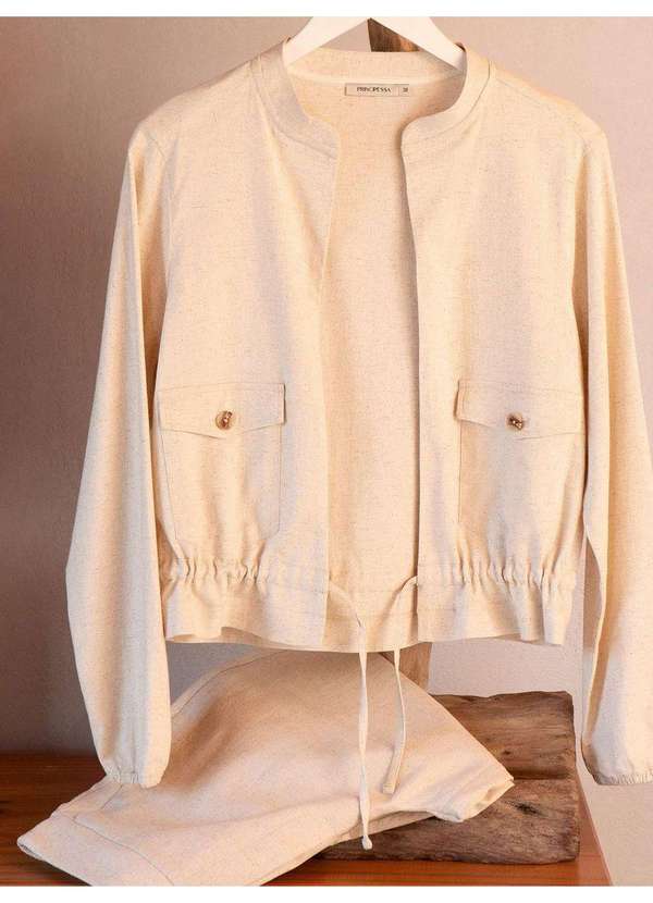 Principessa - Casaqueto de Alfaiataria em Linho Natural Malvina 5
