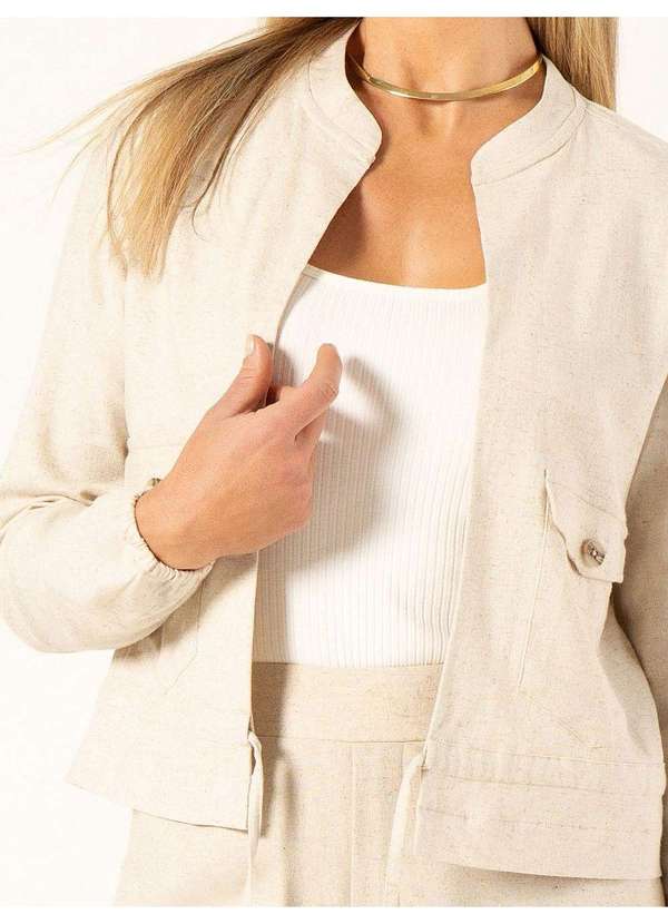 Principessa - Casaqueto de Alfaiataria em Linho Natural Malvina 8