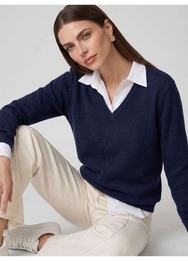 Principessa - Suéter Camisa Marinho Evalise