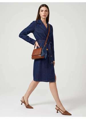 Principessa - Trench Coat Jeans Azul Escuro Sahara - PRINCIPESSA