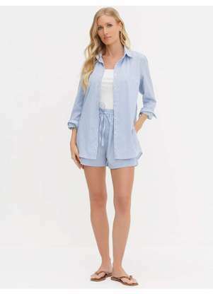 Principessa - Conjunto em Tricoline Listrado Azul Pauline - PRINCIPESSA