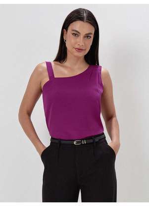 Principessa - Blusa Assimétrica em Crepe Magenta Roseana - PRINCIPESSA