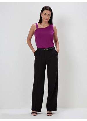 Principessa - Blusa Assimétrica em Crepe Magenta Roseana - PRINCIPESSA