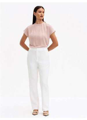Principessa - Blusa com Ombros Deslocados de Crepe Rosa Analu - PRINCIPESSA