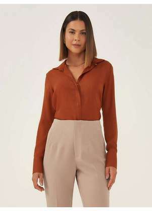 Principessa - Camisa Manga Longa Terracota Nívea - PRINCIPESSA