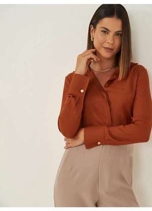 Principessa - Camisa Manga Longa Terracota Nívea - PRINCIPESSA