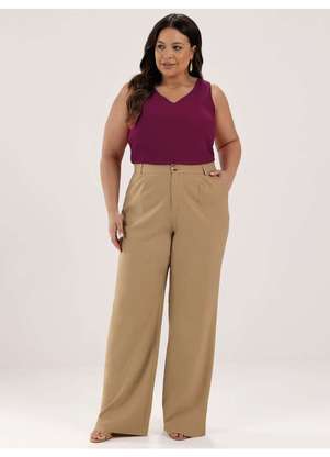 Principessa - Regata Feminina Decote V Plus Size Framboesa Athena - PRINCIPESSA