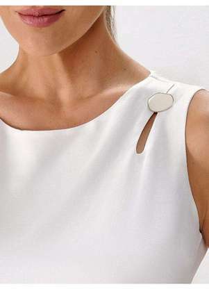Principessa - Regata com Botão Orgânico no Ombro Off White Jessica - PRINCIPESSA