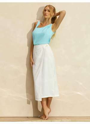Principessa - Saia de Alfaiataria Longuete Off White Mara - PRINCIPESSA