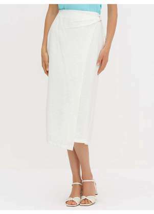 Principessa - Saia de Alfaiataria Longuete Off White Mara - PRINCIPESSA