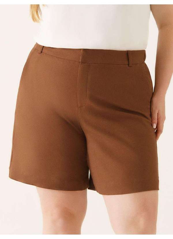 Principessa - Bermuda Alfaiataria em Linho Marrom Nilza 3