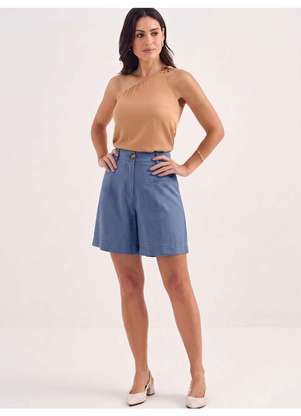 Principessa - Bermuda Alfaiataria Premium Azul Jeans Emeliê - PRINCIPESSA