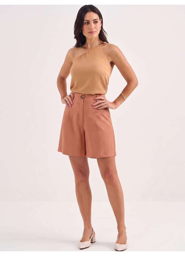 Principessa - Bermuda Alfaiataria Premium Nude Rosê Emeliê