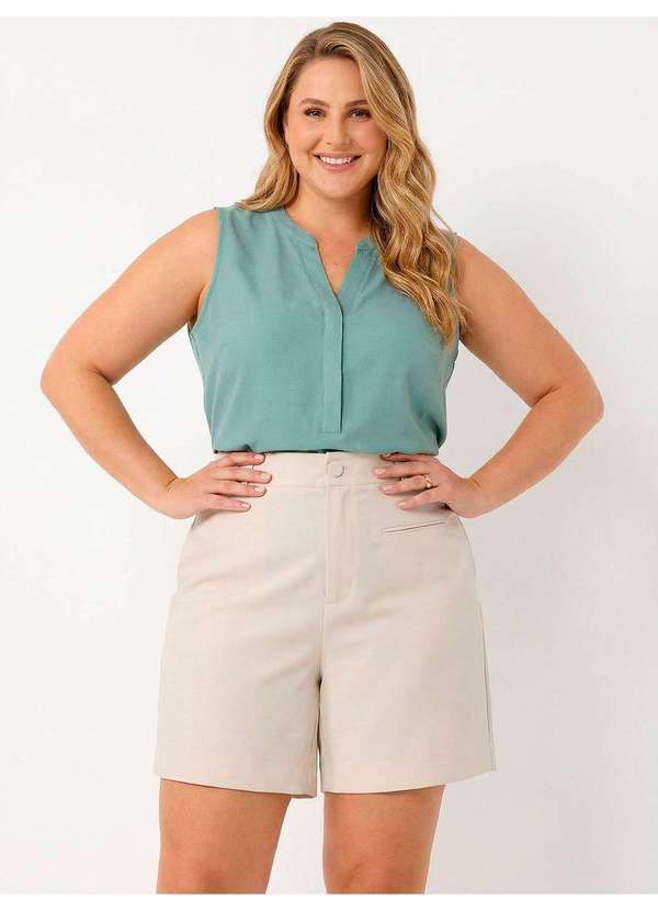 Principessa - Bermuda de Alfaiataria Premium Plus Size Aveia Clecia 3