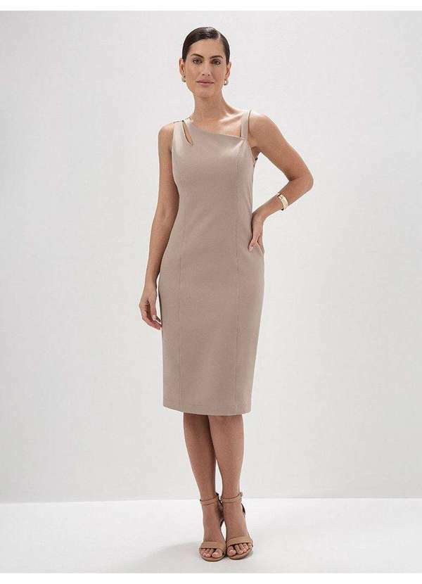 Principessa - Vestido Tubinho de Alfaiataria Mocha Mousse Mel