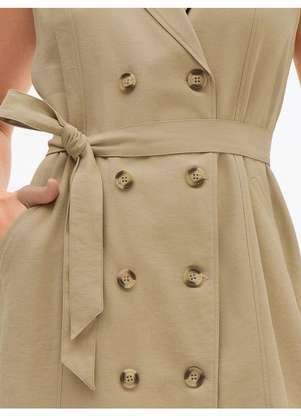 Principessa - Trench Coat sem Mangas em Viscose Bege Filomena - PRINCIPESSA