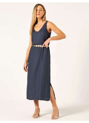 Principessa - Vestido Longuete de Viscose Marinho Dagmar - PRINCIPESSA