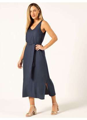 Principessa - Vestido Longuete de Viscose Marinho Dagmar - PRINCIPESSA