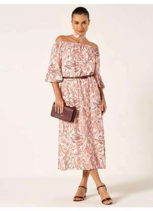 Principessa - Vestido Longuete Estampada Paisley Kate Rosa - PRINCIPESSA