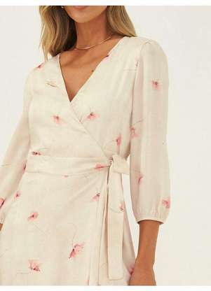 Principessa - Vestido Midi Estampada Floral Baunilha Sonia - PRINCIPESSA