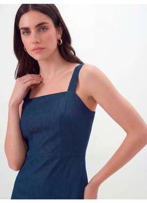 Principessa - Vestido Tubinho Clássico com Alças Berenice Azul - PRINCIPESSA