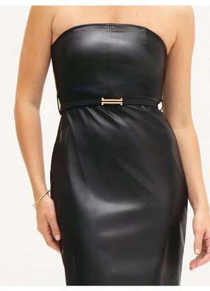 Principessa - Vestido Tubinho de Pu Maxi Longuete Preto Yolanda - PRINCIPESSA