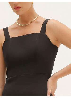 Principessa - Vestido Tubinho Longuete Preto Rosilda - PRINCIPESSA