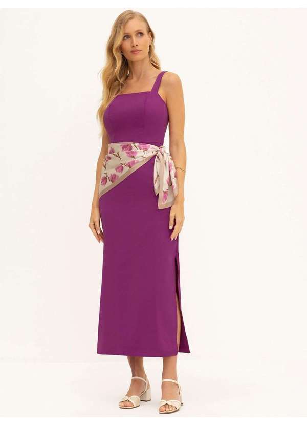 Principessa - Vestido Tubinho Longuete Magenta Rosilda