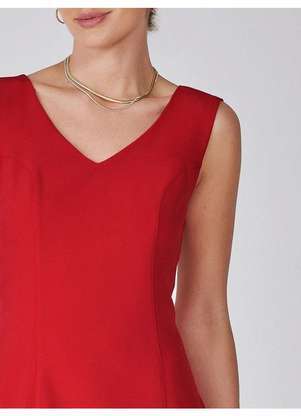 Principessa - Vestido Tubinho de Alfaiataria Premium Vermelho-Tinto Aveda - PRINCIPESSA
