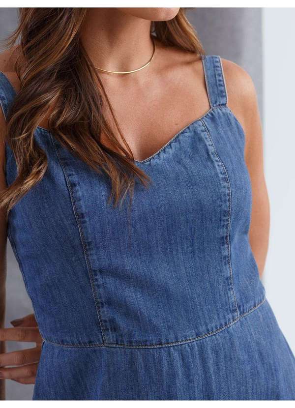 Principessa - Vestido Jeans Longuete Azul Medio Valerie 3