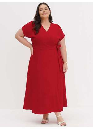 Principessa - Vestido Longuete Manga Curta Vermelho Ivanira - PRINCIPESSA