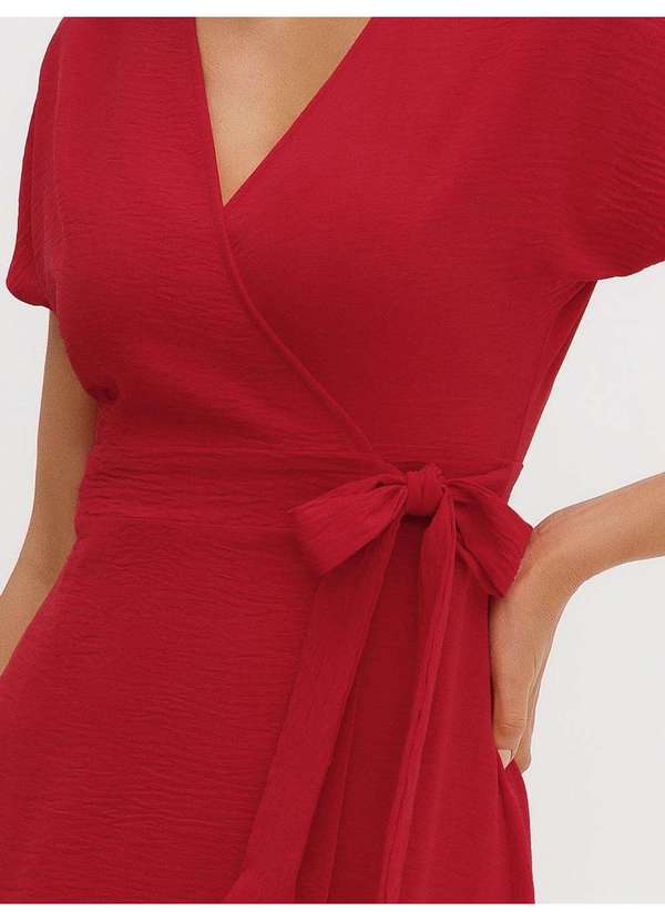 Principessa - Vestido Longuete Manga Curta Vermelho Ivanira 3