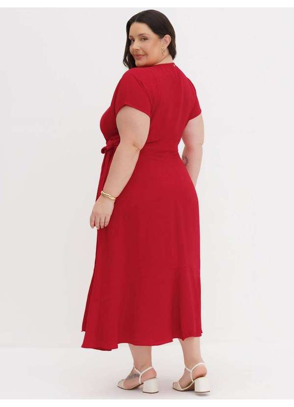 Principessa - Vestido Longuete Manga Curta Vermelho Ivanira 4