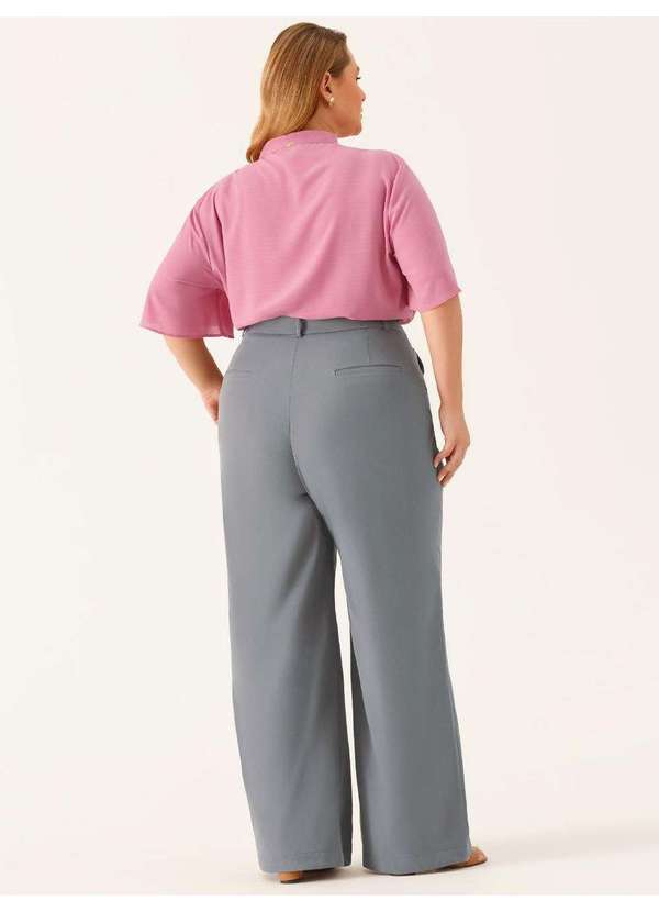 Principessa - Blusa Decote V em Chiffon Rosa Bete 6