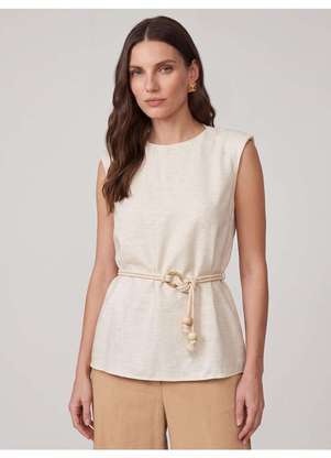 Principessa - Blusa Feminina Muscle Tee em Alfaiataria Natural Cecille - PRINCIPESSA