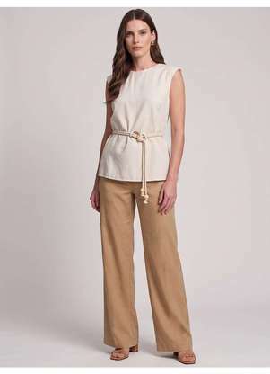 Principessa - Blusa Feminina Muscle Tee em Alfaiataria Natural Cecille - PRINCIPESSA
