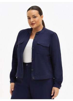 Principessa - Casaqueto de Alfaiataria em Viscose Marinho Marcelia - PRINCIPESSA