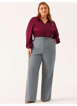 Principessa - Camisa Super Comfy em Cetim Plus Size Vinho Benedita - PRINCIPESSA
