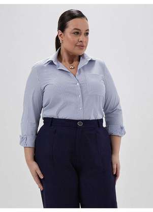Principessa - Camisa Oversized Listrada Plus Size Alessia - PRINCIPESSA