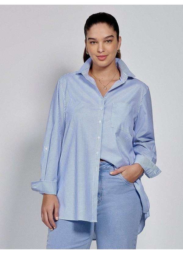 Principessa - Camisa Oversized Listrada Plus Size Alessia 4