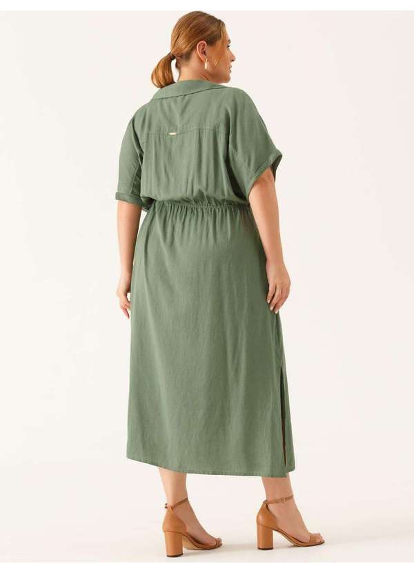 Principessa - Vestido Decote V Longuete Plus Size Verde Dolores 3