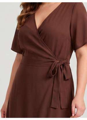 Principessa - Vestido Maxi Longuete em Viscose Marrom Lanys - PRINCIPESSA