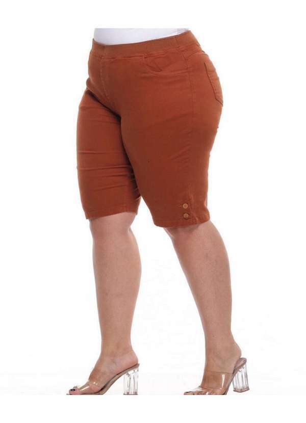 Fact Jeans - Bermuda Feminina Cós Alto 40 Ao 52 Fact Jeans 5954 Terra