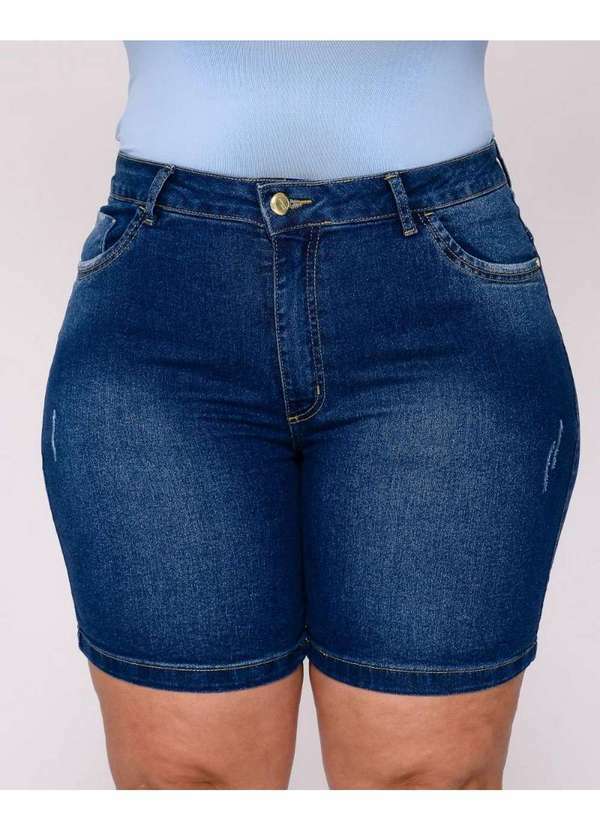 Shyros - Bermuda Jeans Feminina Mc Plus Size - 38079 Azul