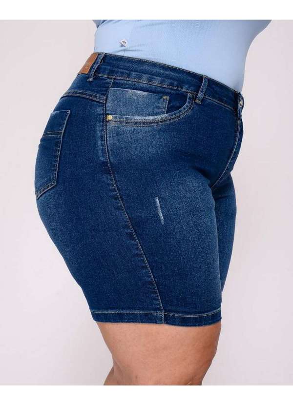 Shyros - Bermuda Jeans Feminina Mc Plus Size - 38079 Azul 3