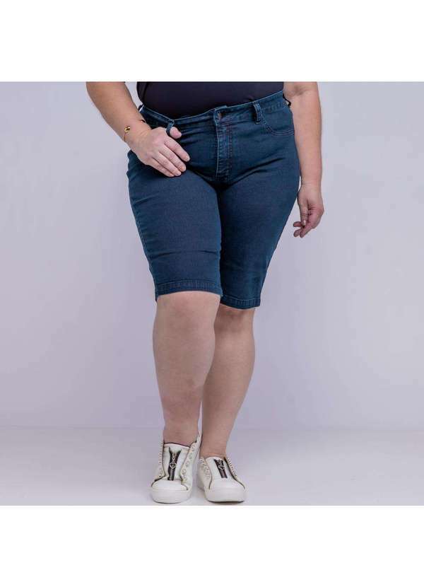 Shyros - Bermuda Jeans Feminina Plus Size Ciclista 0147 B - 30292 Azul