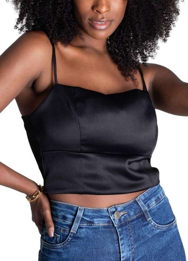 Sawary - Blusa Cropped Sawary - 276551 Preto